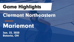 Clermont Northeastern  vs Mariemont  Game Highlights - Jan. 22, 2020