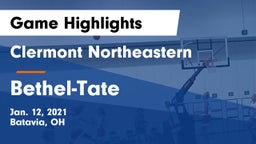 Clermont Northeastern  vs Bethel-Tate  Game Highlights - Jan. 12, 2021