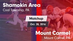 Matchup: Shamokin Area High vs. Mount Carmel  2016