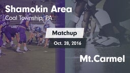 Matchup: Shamokin Area High vs. Mt.Carmel 2016