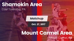 Matchup: Shamokin Area High vs. Mount Carmel Area  2017