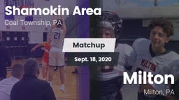 Matchup: Shamokin Area High vs. Milton  2020