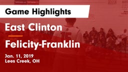 East Clinton  vs Felicity-Franklin  Game Highlights - Jan. 11, 2019