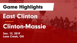 East Clinton  vs Clinton-Massie  Game Highlights - Jan. 12, 2019