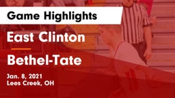 East Clinton  vs Bethel-Tate  Game Highlights - Jan. 8, 2021