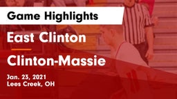 East Clinton  vs Clinton-Massie  Game Highlights - Jan. 23, 2021