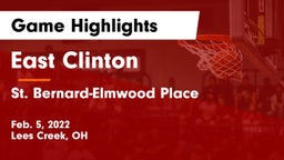 East Clinton  vs St. Bernard-Elmwood Place  Game Highlights - Feb. 5, 2022