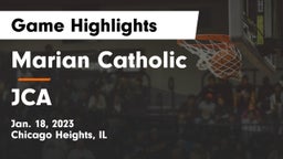 Marian Catholic  vs JCA Game Highlights - Jan. 18, 2023