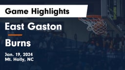 East Gaston  vs Burns  Game Highlights - Jan. 19, 2024