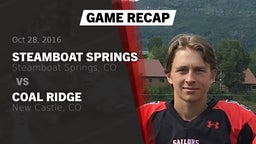 Recap: Steamboat Springs  vs. Coal Ridge  2016