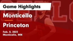 Monticello  vs Princeton  Game Highlights - Feb. 8, 2022