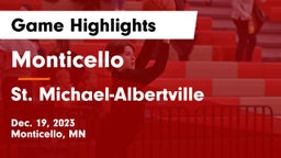 Monticello  vs St. Michael-Albertville  Game Highlights - Dec. 19, 2023