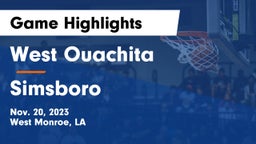 West Ouachita  vs Simsboro  Game Highlights - Nov. 20, 2023