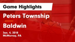 Peters Township  vs Baldwin  Game Highlights - Jan. 4, 2018