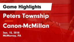 Peters Township  vs Canon-McMillan  Game Highlights - Jan. 15, 2018