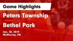 Peters Township  vs Bethel Park  Game Highlights - Jan. 28, 2019