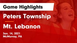 Peters Township  vs Mt. Lebanon  Game Highlights - Jan. 14, 2021