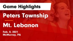 Peters Township  vs Mt. Lebanon  Game Highlights - Feb. 8, 2021