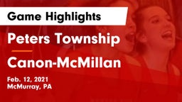 Peters Township  vs Canon-McMillan  Game Highlights - Feb. 12, 2021