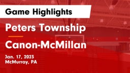 Peters Township  vs Canon-McMillan  Game Highlights - Jan. 17, 2023