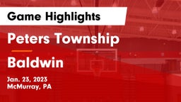 Peters Township  vs Baldwin  Game Highlights - Jan. 23, 2023