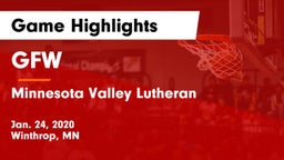 GFW  vs Minnesota Valley Lutheran  Game Highlights - Jan. 24, 2020