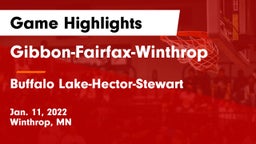 Gibbon-Fairfax-Winthrop  vs Buffalo Lake-Hector-Stewart  Game Highlights - Jan. 11, 2022
