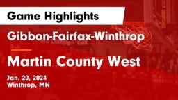 Gibbon-Fairfax-Winthrop  vs Martin County West  Game Highlights - Jan. 20, 2024