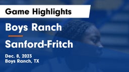 Boys Ranch  vs Sanford-Fritch  Game Highlights - Dec. 8, 2023