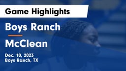 Boys Ranch  vs McClean Game Highlights - Dec. 10, 2023