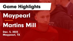 Maypearl  vs Martins Mill  Game Highlights - Dec. 5, 2023