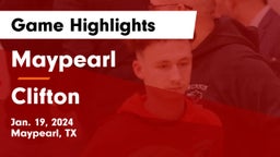 Maypearl  vs Clifton  Game Highlights - Jan. 19, 2024