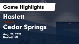 Haslett  vs Cedar Springs  Game Highlights - Aug. 20, 2021