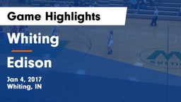 Whiting  vs Edison  Game Highlights - Jan 4, 2017