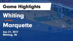 Whiting  vs Marquette Game Highlights - Jan 21, 2017