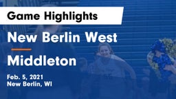 New Berlin West  vs Middleton  Game Highlights - Feb. 5, 2021