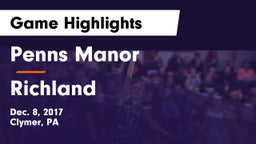 Penns Manor  vs Richland  Game Highlights - Dec. 8, 2017