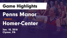 Penns Manor  vs Homer-Center  Game Highlights - Jan. 10, 2018