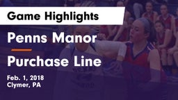 Penns Manor  vs Purchase Line Game Highlights - Feb. 1, 2018