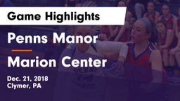 Penns Manor  vs Marion Center  Game Highlights - Dec. 21, 2018