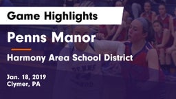 Penns Manor  vs Harmony Area School District Game Highlights - Jan. 18, 2019