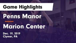 Penns Manor  vs Marion Center  Game Highlights - Dec. 19, 2019