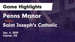 Penns Manor  vs Saint Joseph's Catholic Game Highlights - Jan. 4, 2020