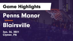 Penns Manor  vs Blairsville  Game Highlights - Jan. 26, 2021
