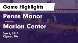 Penns Manor  vs Marion Center  Game Highlights - Jan 6, 2017