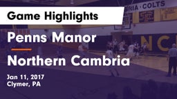 Penns Manor  vs Northern Cambria Game Highlights - Jan 11, 2017