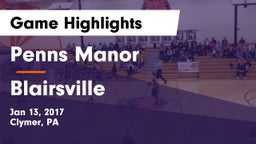 Penns Manor  vs Blairsville  Game Highlights - Jan 13, 2017