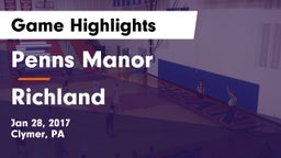 Penns Manor  vs Richland  Game Highlights - Jan 28, 2017