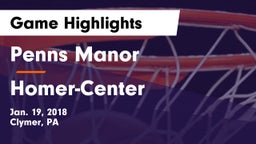 Penns Manor  vs Homer-Center  Game Highlights - Jan. 19, 2018