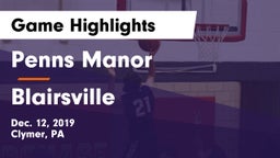 Penns Manor  vs Blairsville  Game Highlights - Dec. 12, 2019